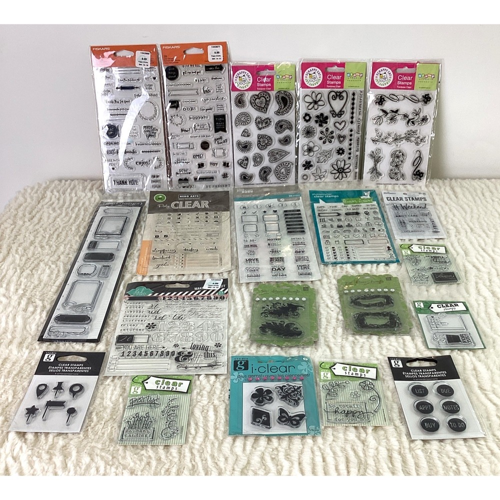 Lot of 20 Pkgs Poly Clear Stamps For Crafters Scrapbooking Art Hobby NEW‎